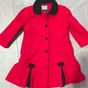 Beautiful Red & black Pea Coat